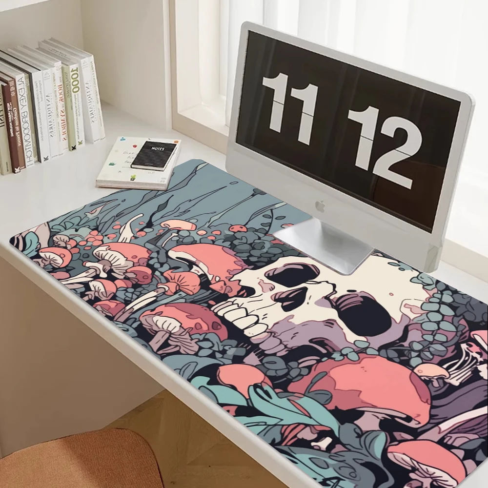 Pastel Goth Desk Mat Skull Mushroom Desk Pad Mouse Pad TCG Playmat Pastel Mousepad Goth Mouse Pad Large Gaming Anime Mouse Mats