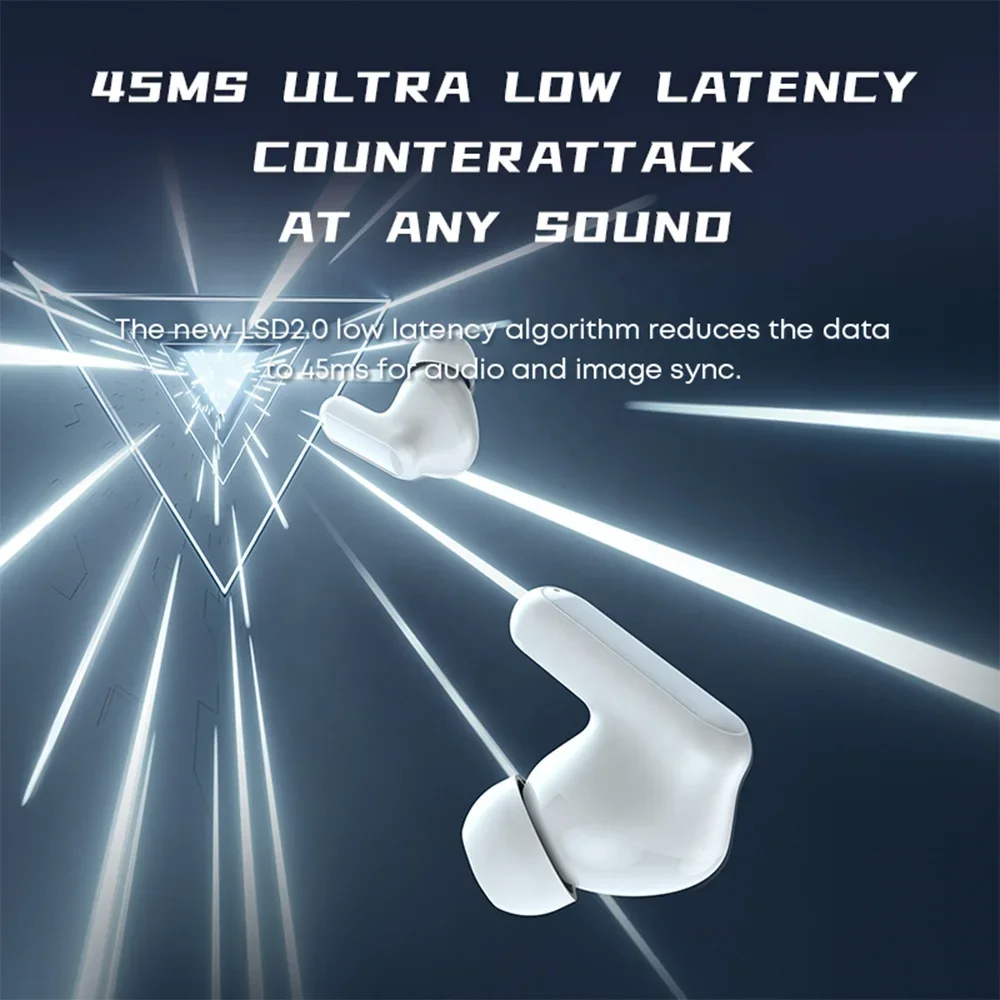 Gaming Headset Rgb Breathing Light Low Latency Tws Hifi Bass Earbud Wireless In-ear Earphone