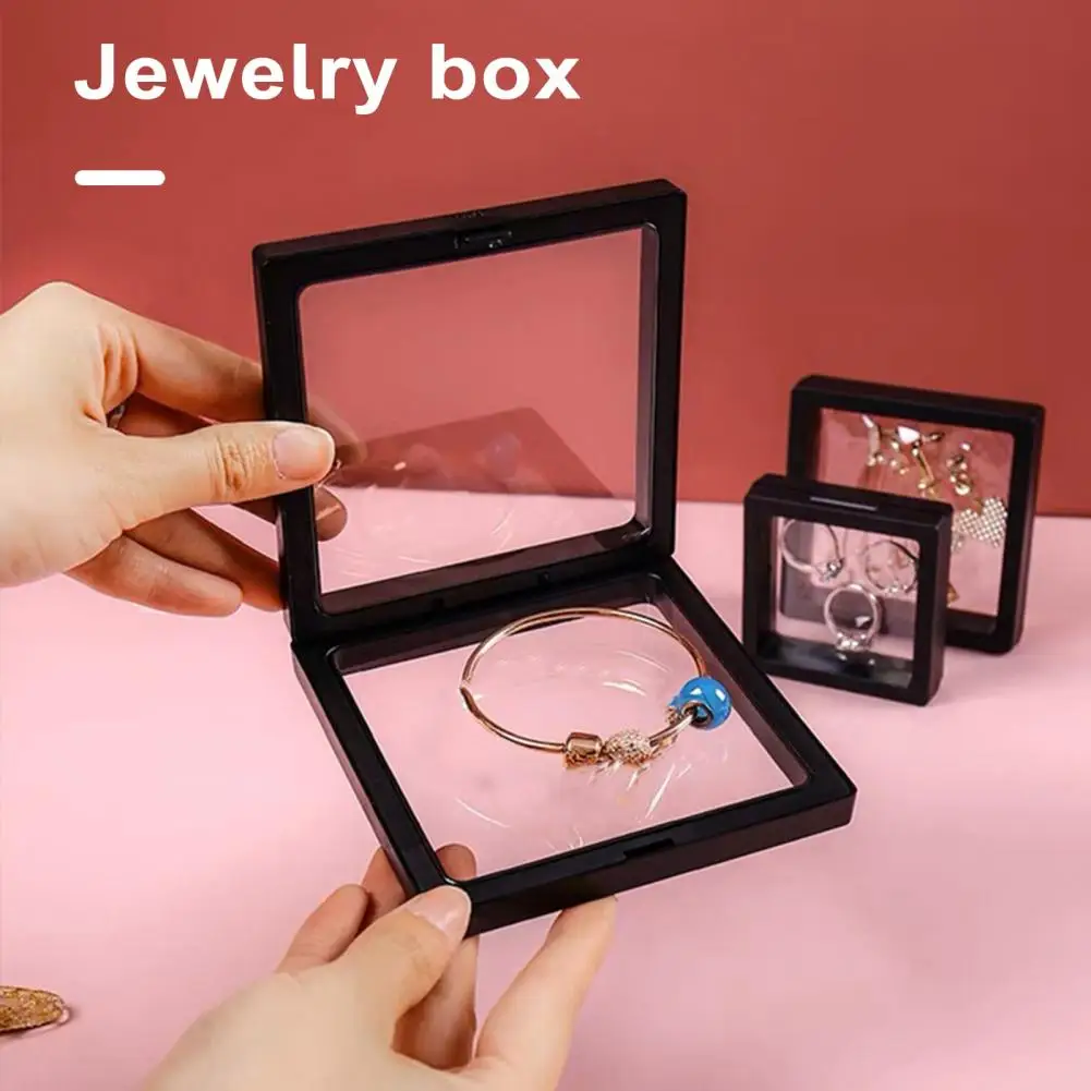 3Pcs Clear Jewelry Box Set PE Film Unbreakable Multifunctional Storage Boxes for Necklace Bracelet Ring Display