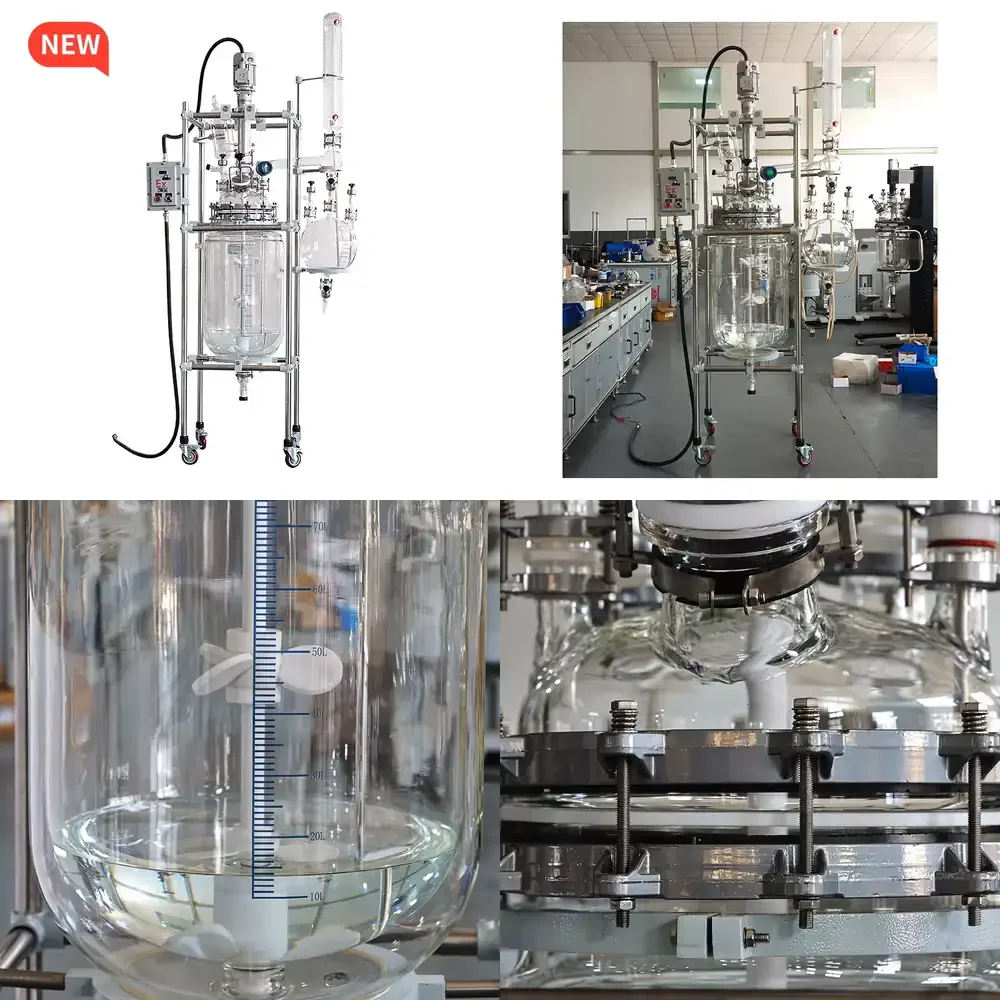 

Used Glass Lined Reaction Kettle 100L-300L Stainless Steel Jacket Pressure Vessel PLC Control Motor for Industrial Mixing