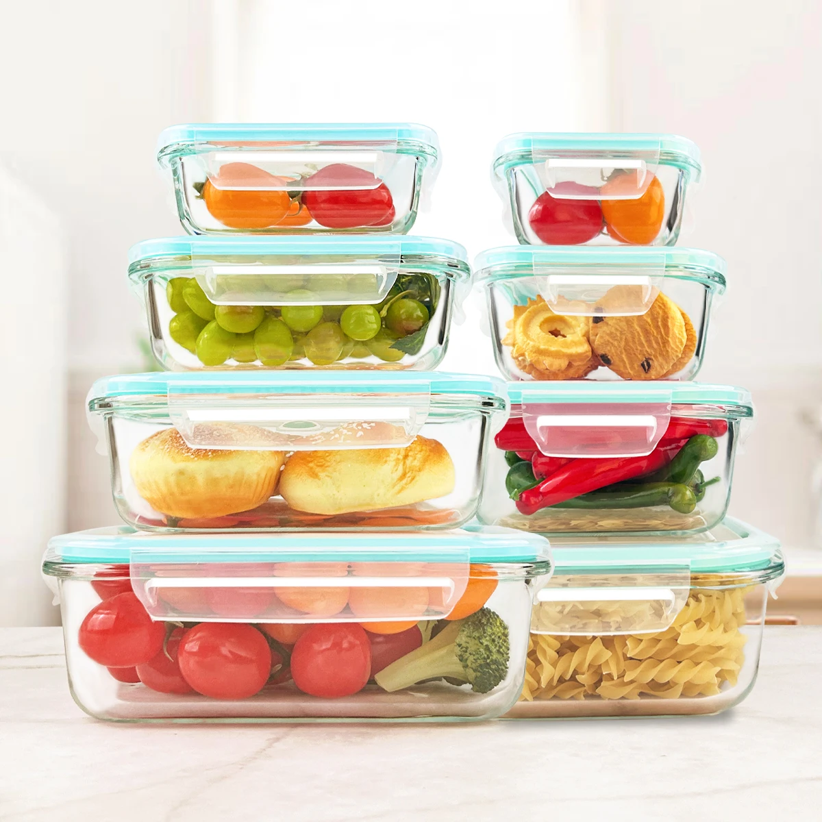 8-Piece Glass Food Storage Set 6