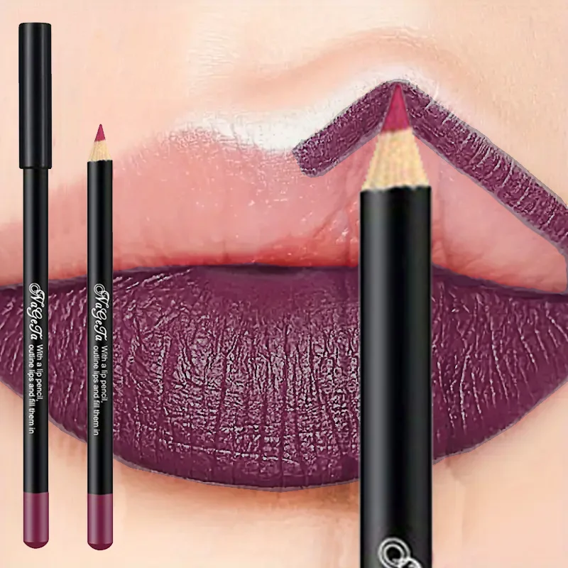 12-kolorowa kredka do ust - aksamitna konsystencja, 24-godzinna trwałość, wodoodporność i odporność na rozmazywanie, może być stosowana do ust i oczu