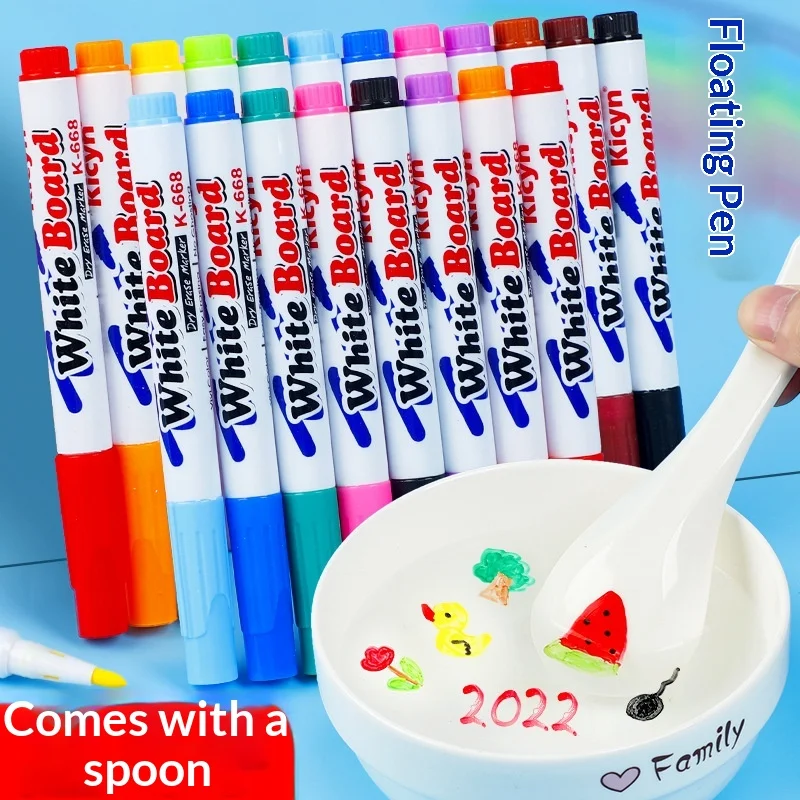 Magiczne pływające długopisy do rysowania wielokrotnego użytku z technologią pływającego tuszu Rysuj na wodzie, łatwo czyścą się zabawna zabawka dla dzieci