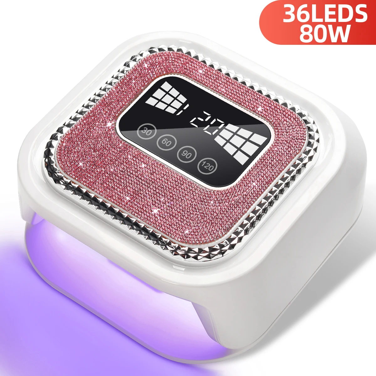 80W UV LED Nail Lamp With 4 Timers Setting Wireless 36LEDS Nail Dryer For Curing All Gel Nail Polish Home Manicure Salon Use