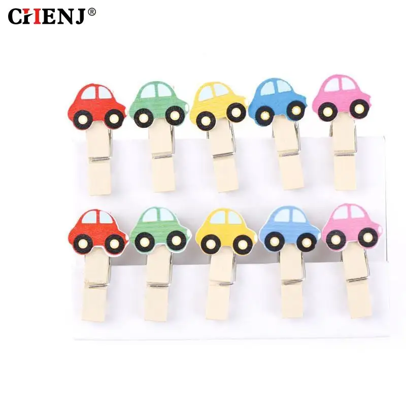 10pcs/pack Girl Heart Net Red Clothespin Craft Decoration Clips Natural Wooden Clips For Photo For Wall Decoration Hemp Rope