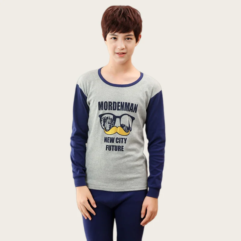Children‘s Pure Cotton Long-sleeved Underwear Set Boys Printed Thermal Underwear Students Spring Autumn Winter Cotton Sweater