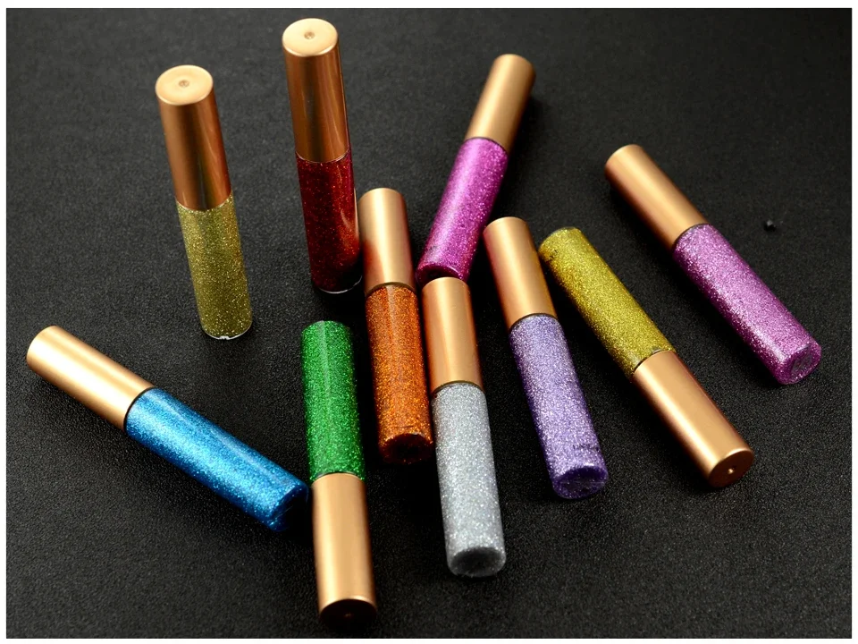 HANDAIYAN Glitzer-Flüssig-Eyeliner-Stift Funkelndes Hochglanz-Pigment Bühnen-Diamant-Lidschatten Langanhaltend Wasserfest Augen-Make-up – Detail 10