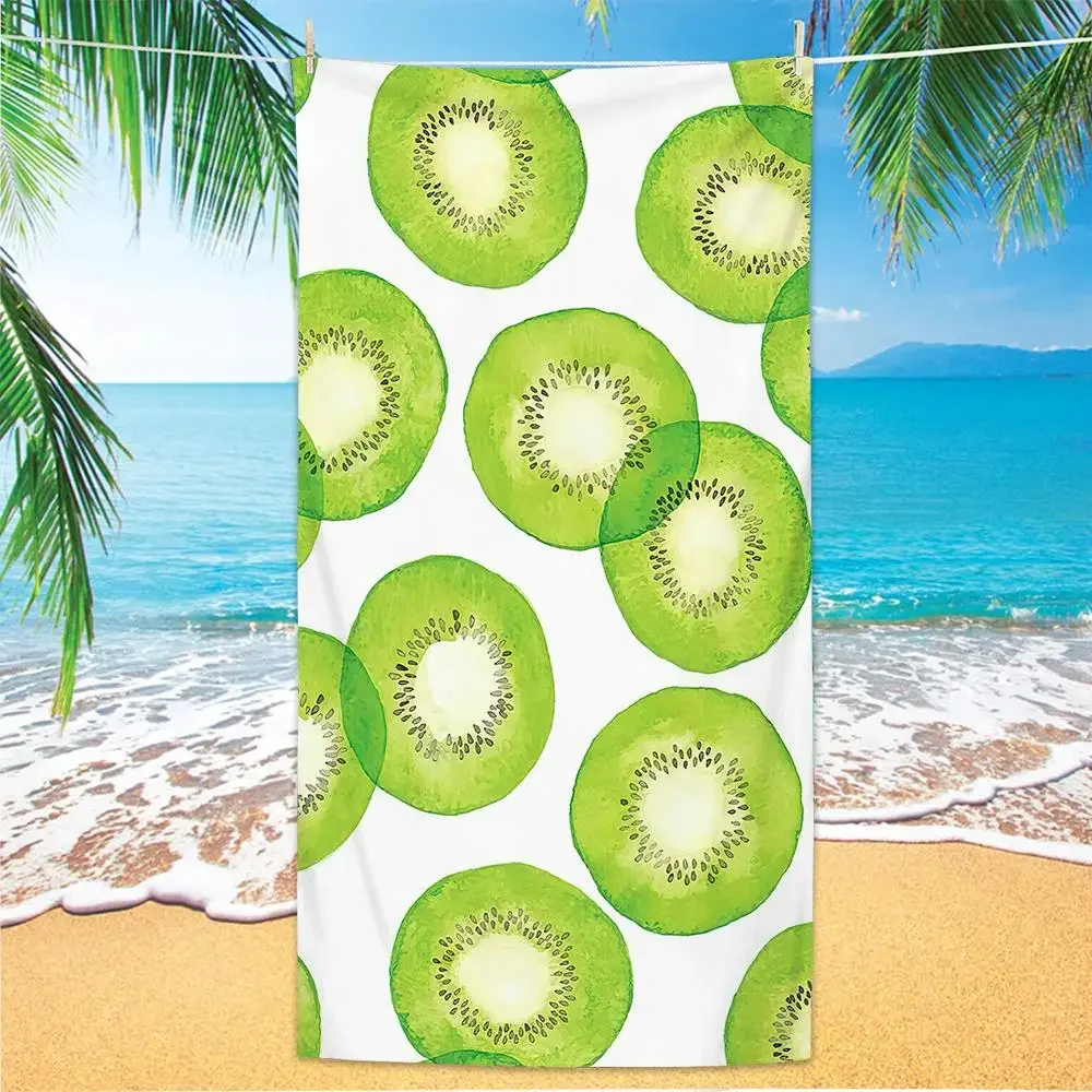 Fruit Summer Watermelon Orange Kiwi Beach Bath Towel Square Sea Blanket Kawaii Yoga Carpet Picnic Mat Absorbent Manteau Cloak