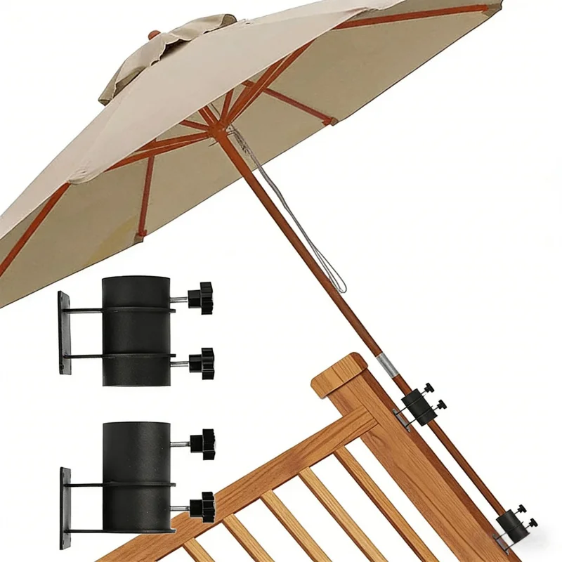 Adjustable Outdoor Umbrella Base2-4Installation Bracket Deck Railing Suitable for Umbrella Base Fixed Bracket Metal Material