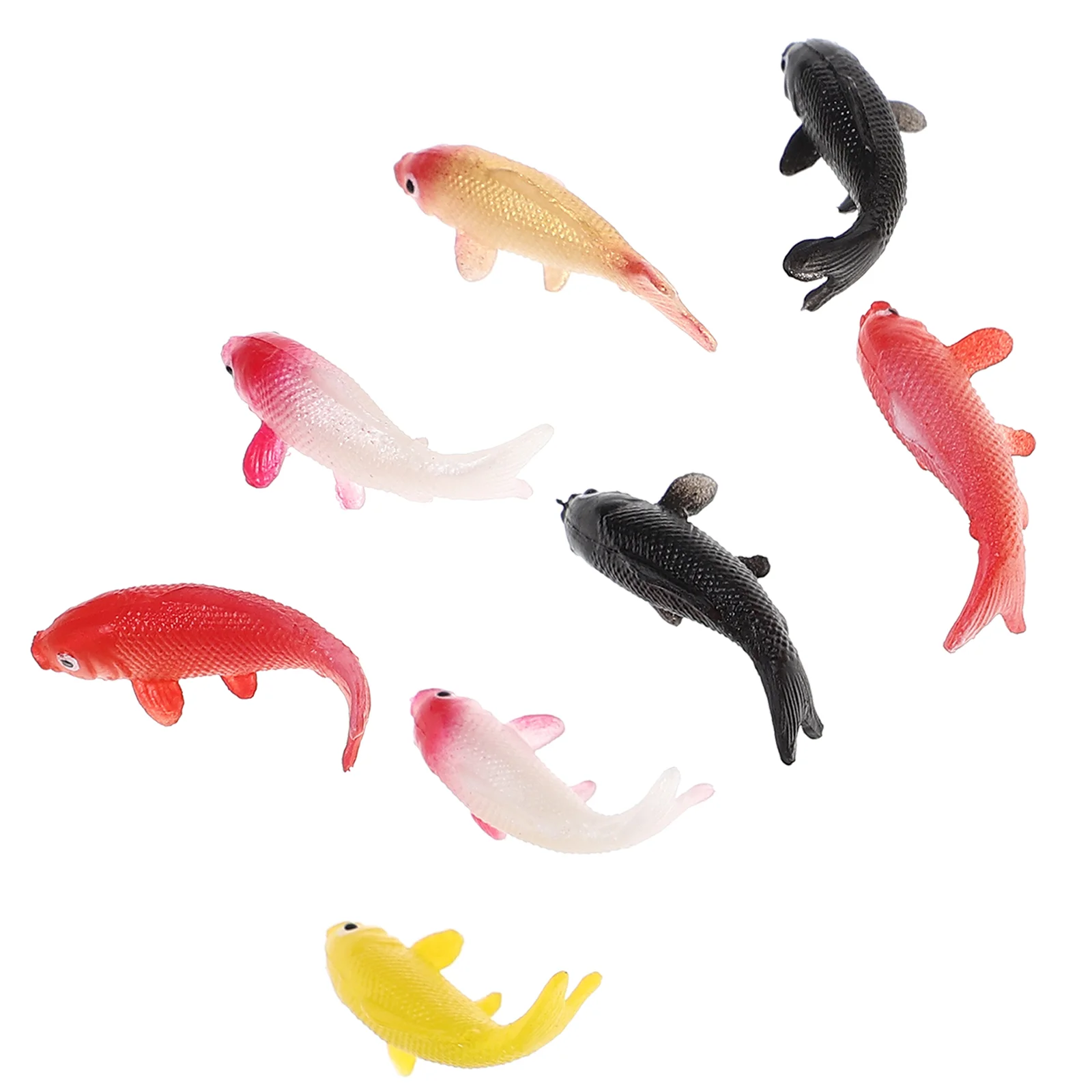 

8 Pcs Dollhouse Toys Landscaping Miniature Goldfish Model Figurine Large for Micro Landscape Carp Plastic Miniatures