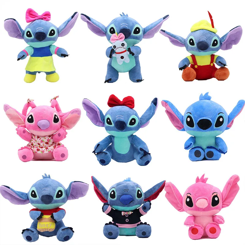 25CM New Disney Plush Toy Lilo&Stitch Cute Stitch Plush Stuffed Toy Kawaii Backpack Decoration Children's Toy Birthday Gift