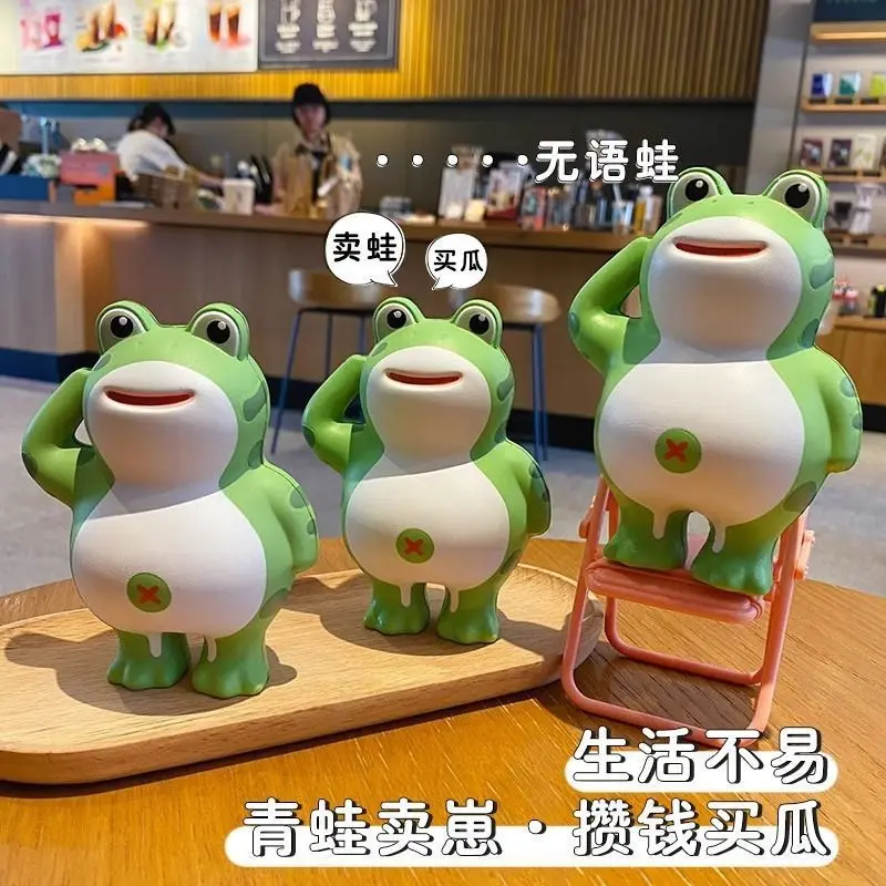 Novidade Funny Salute Frog PU Slow Rebound Brinquedos, Desktop Decorative Office Descompressão Brinquedos, Pinch Music Fidget Toy Presentes