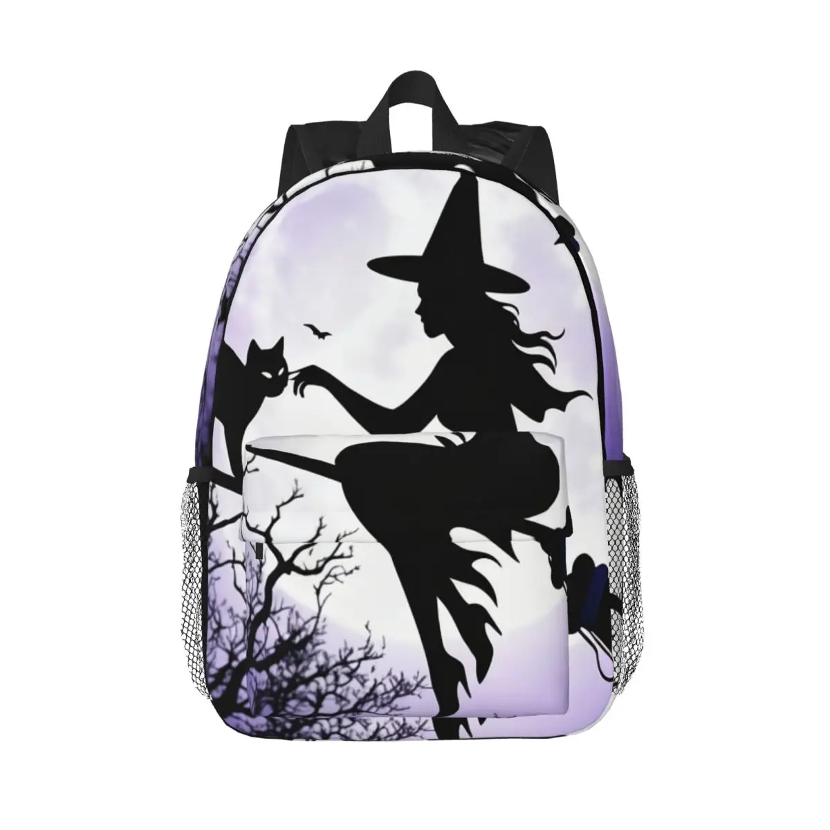 Flying Witch In The Moonlight Sky Backpack Daypack Large Capacity Boys Girls BookBag Shoulder Bags for Men Women School Bag