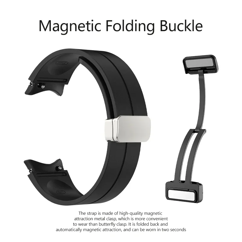 No Gaps Silicone Strap for Samsung Galaxy Watch Band 7 6 5 4 40mm 44mm 5Pro 45mm Magnetic Bracelet for Watch 6 Classic 43mm 47mm image 6