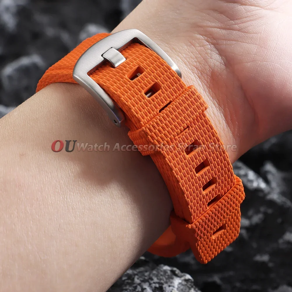 FKM Gummi-Uhrenarmband mit Gebogenen Enden 20mm 21mm 22mm für Omega für Seiko Militärarmband Schnellverschluss Herren Sportarmband für Longines – Detail 10