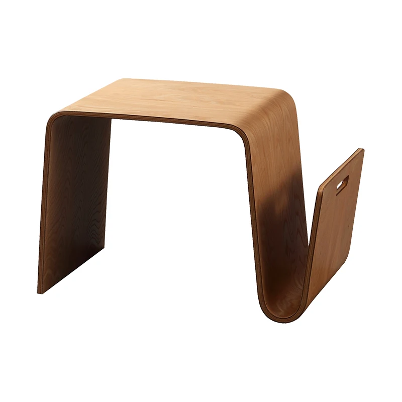 

Nordic solid wood creative art minimalist corner table designer minimalist small coffee table N-shaped