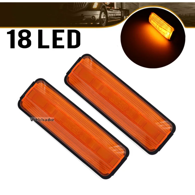 2PCS 18 LED Truck Lorry Trailer Side Marker Indicators Car Turn Signal Brake Rear Warning Tail Light Lamp 24V 12V