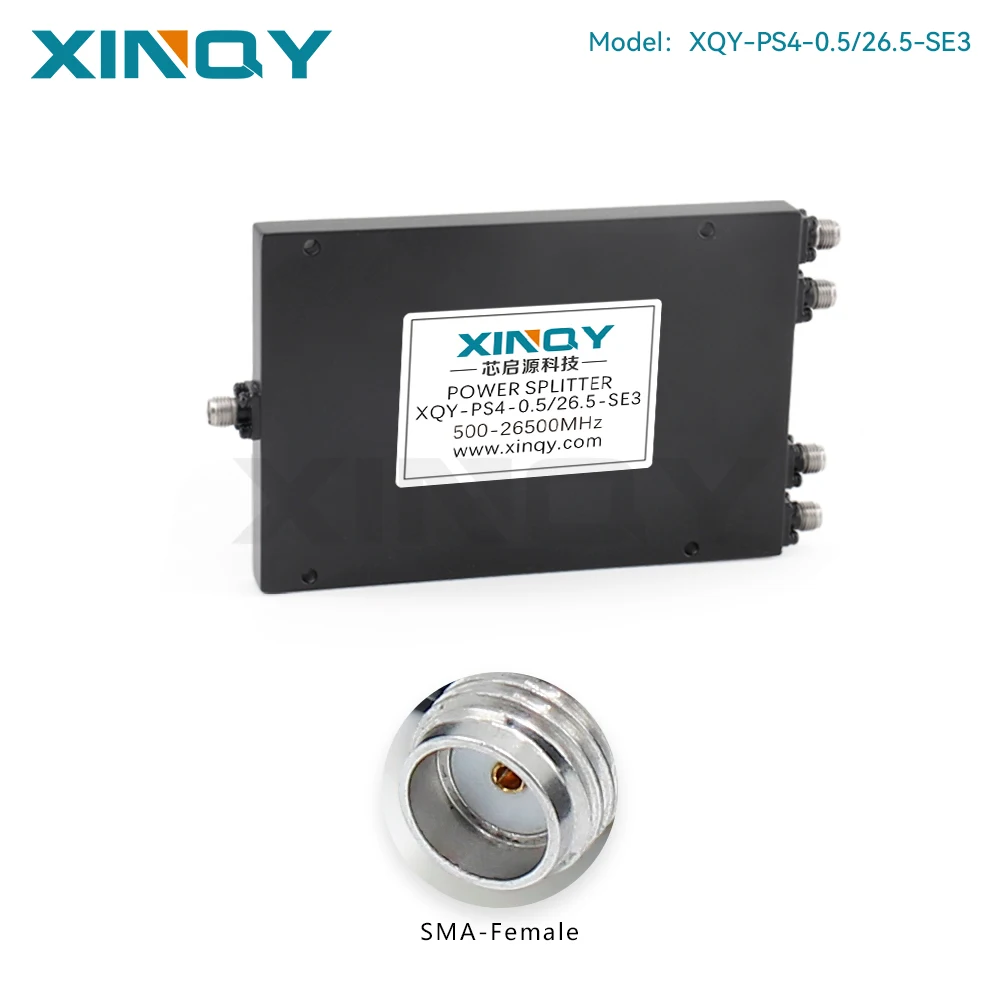 XINQY Millimeter-Wave SMA High-Frequency Microstrip Power Divider, 0.5-26.5GHz 1-to-4 RF Signal Test Splitter