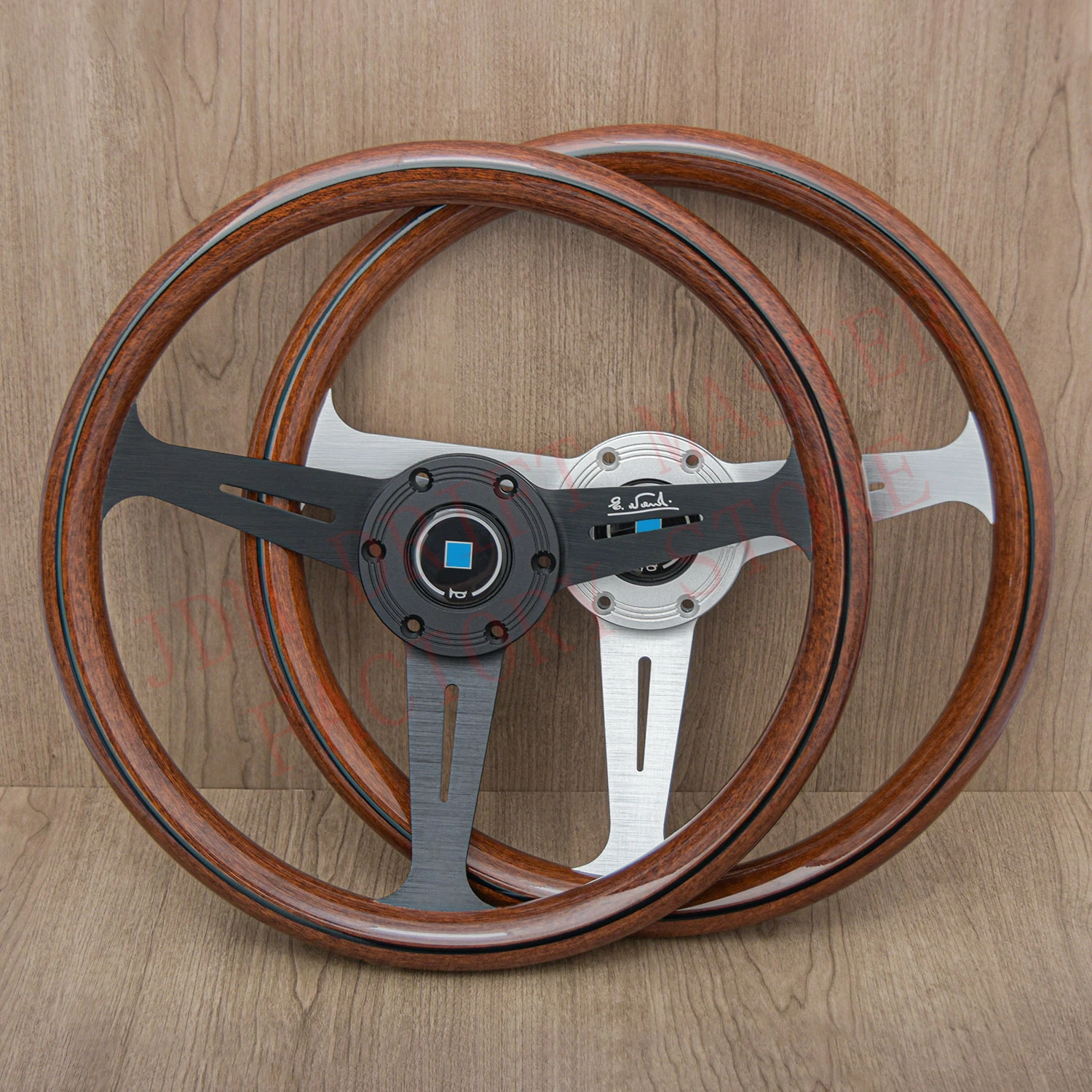 14Inch Universal Vintage Calssic Wood Steering Wheel JDM Nardi Racing Sport Steering Wheel with Horn Retainer