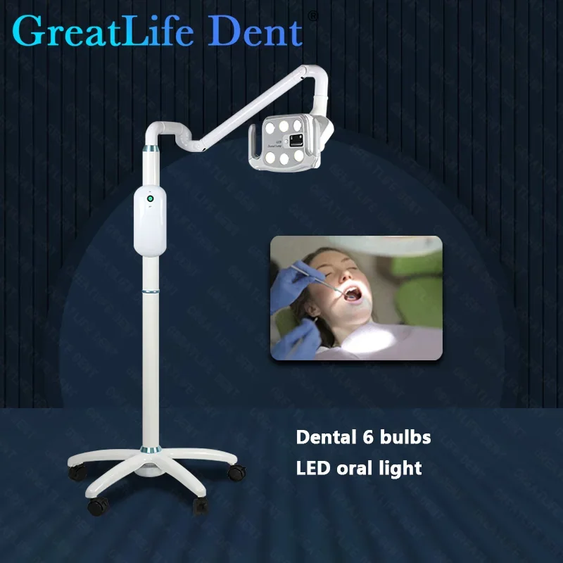 GreatLife Dent 9w 6 Leds Vertical Floor Standing Mobile 360 adjustable Dental Led Operation Light Lamp Medical Exam Shadowless