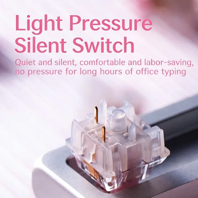 

Механические переключатели HAIMU Powder Salt Silent Switch, тактильные, линейные, бесшумные, 38 г, с заводской смазкой, для кастомизации механических клавиатур