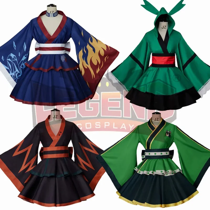 Anime My Hero Academia Katsuki baucosplay Todoroki Shoto kimono dress midoriya izku Lolita maid dress ASUI tsuyu costume