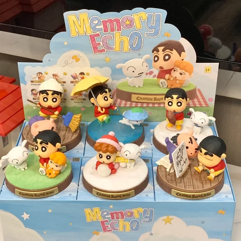 

New Genuine Crayon Shinchan Memory Echo Series Blind Box Trend Toy Anime Scene Models Ornaments Collection Kids Birthday Gifts