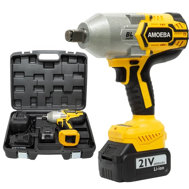 

Big Force 1300N.m Power Wrench Cordless Impact Impact Wrench Lithium Battery Power Tools Set