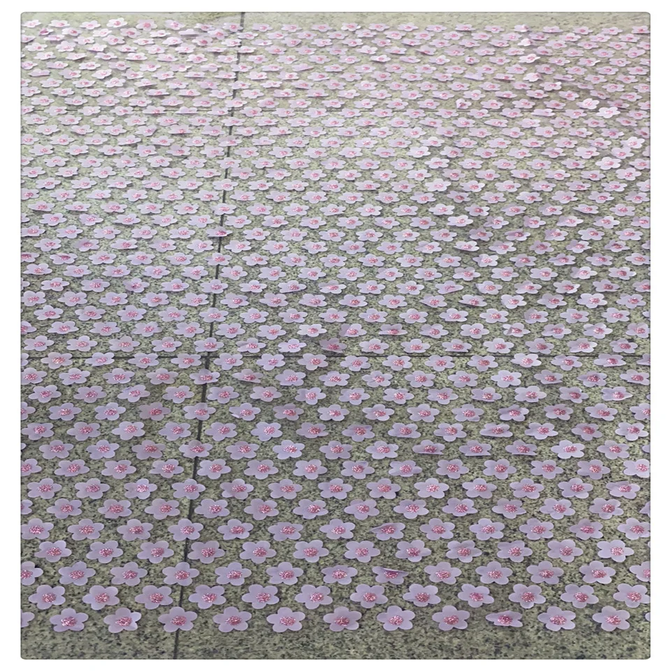 Mesh laser printed applique bead pieces embroidered lace fabric lace wedding children's clothing short skirt dress fabric