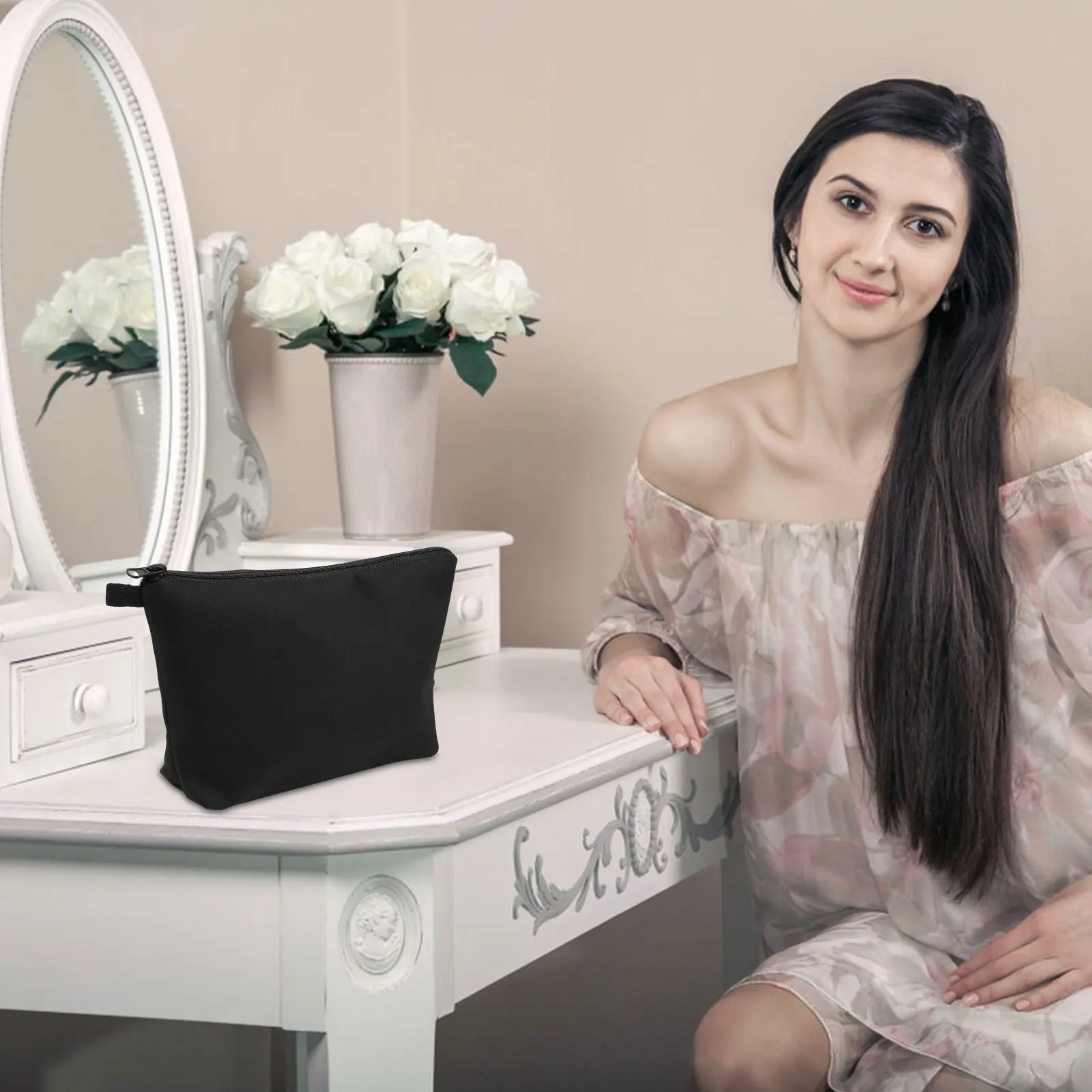 

Fashion Women Makeup Bag Clutch Small Portable Pouch Travel Toiletry Organizer Large Capacity Zipper Durable