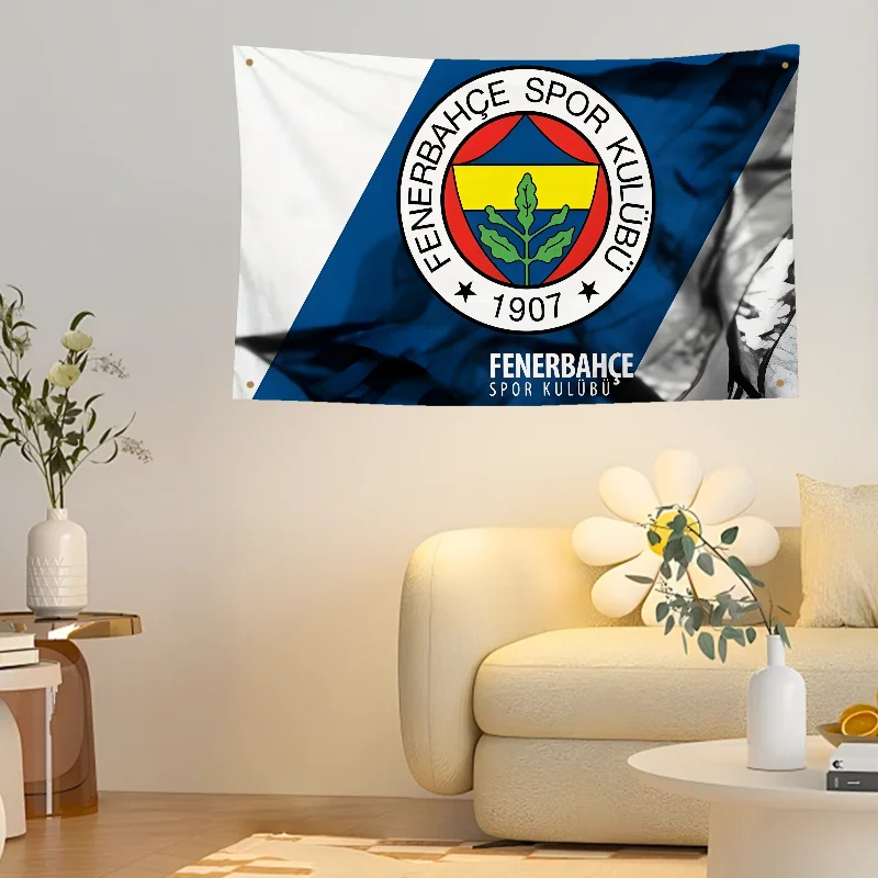 1PC Football Game FC Fenerbahces 1907 Flag Workshop Flags Room Decor Flag  Outdoor Decorations  Flags for Rooms Four Hole Flag