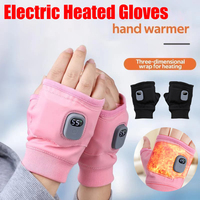 Smart Thermostatic Heated Fingerless Gloves Rechargeable Heated Gloves 360° Warm Gloves Winter Windproof Outdoor Hiking Cycling