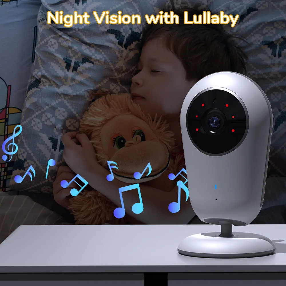 4.0 Inch Video Baby Monitor Camera 720P HD 3X Digital Zoom Two Way Audio Security Cam Auto Night Vision Lullaby Babysitter VB615