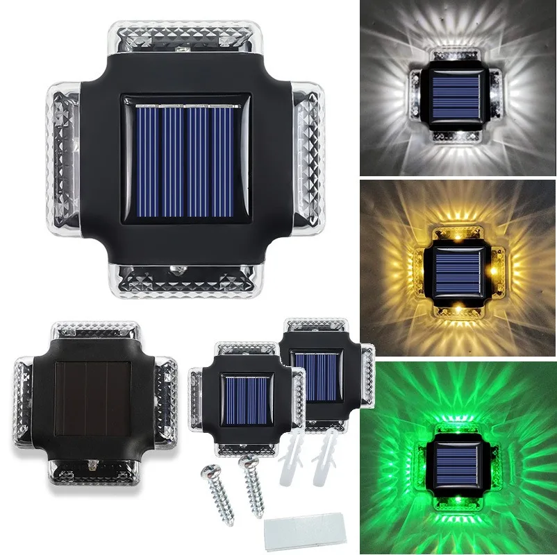 LED 태양광 벽 램프, 야외 방수, 위 아래 빛나는 조명, 정원 장식, 계단 울타리, 태양광 햇빛 램프 