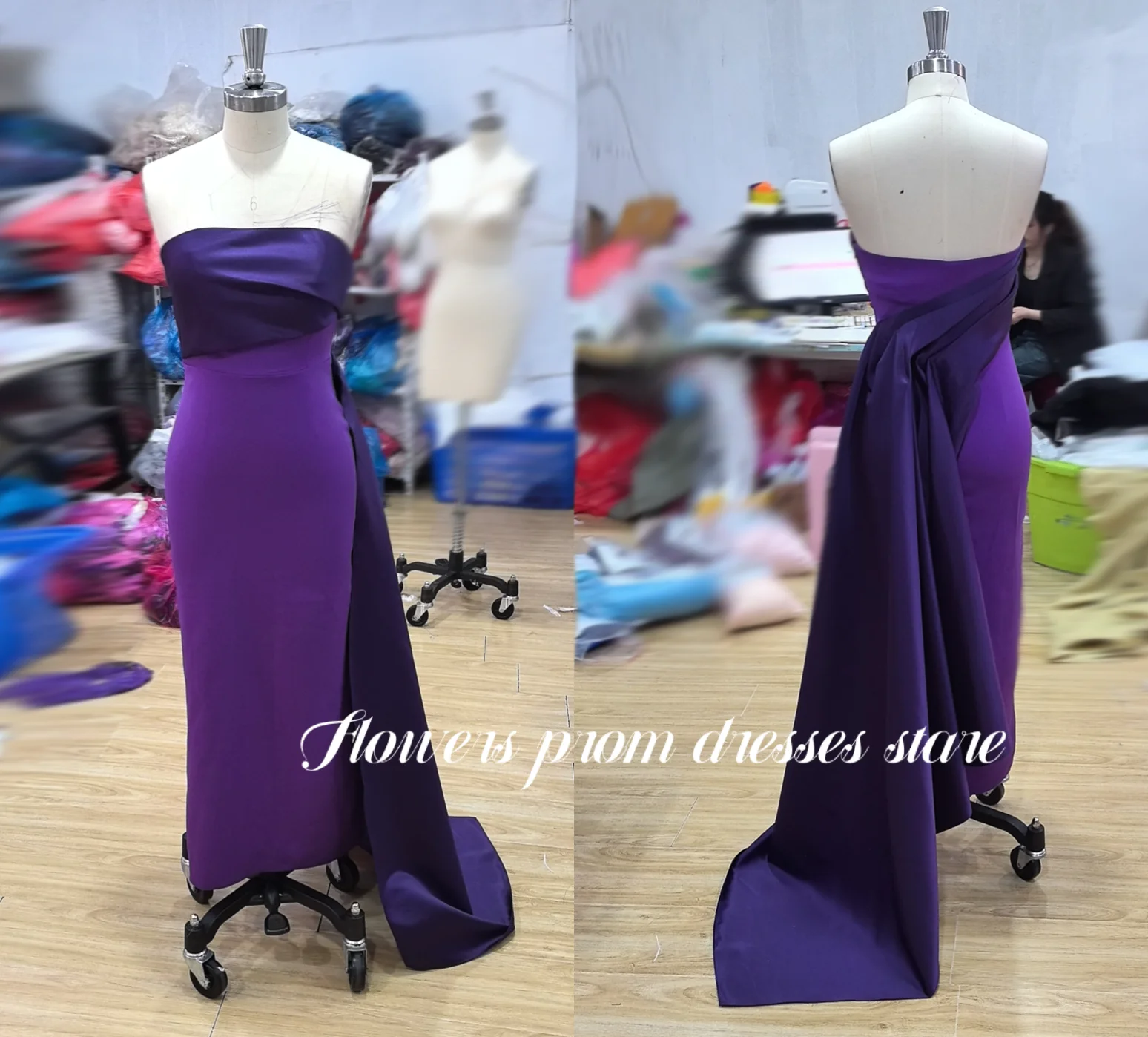 Рисунок 3 - Атласные вечерние платья с цветами