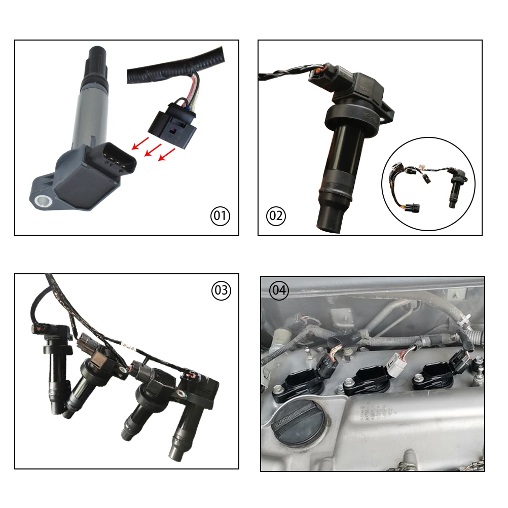 1X For Lexus RX350 RX450h LX570 NX300H Toyota Land Cruiser Sienna 5.7L Car Ignition Coil 90919-02255 90919-A2004 Car Accessories