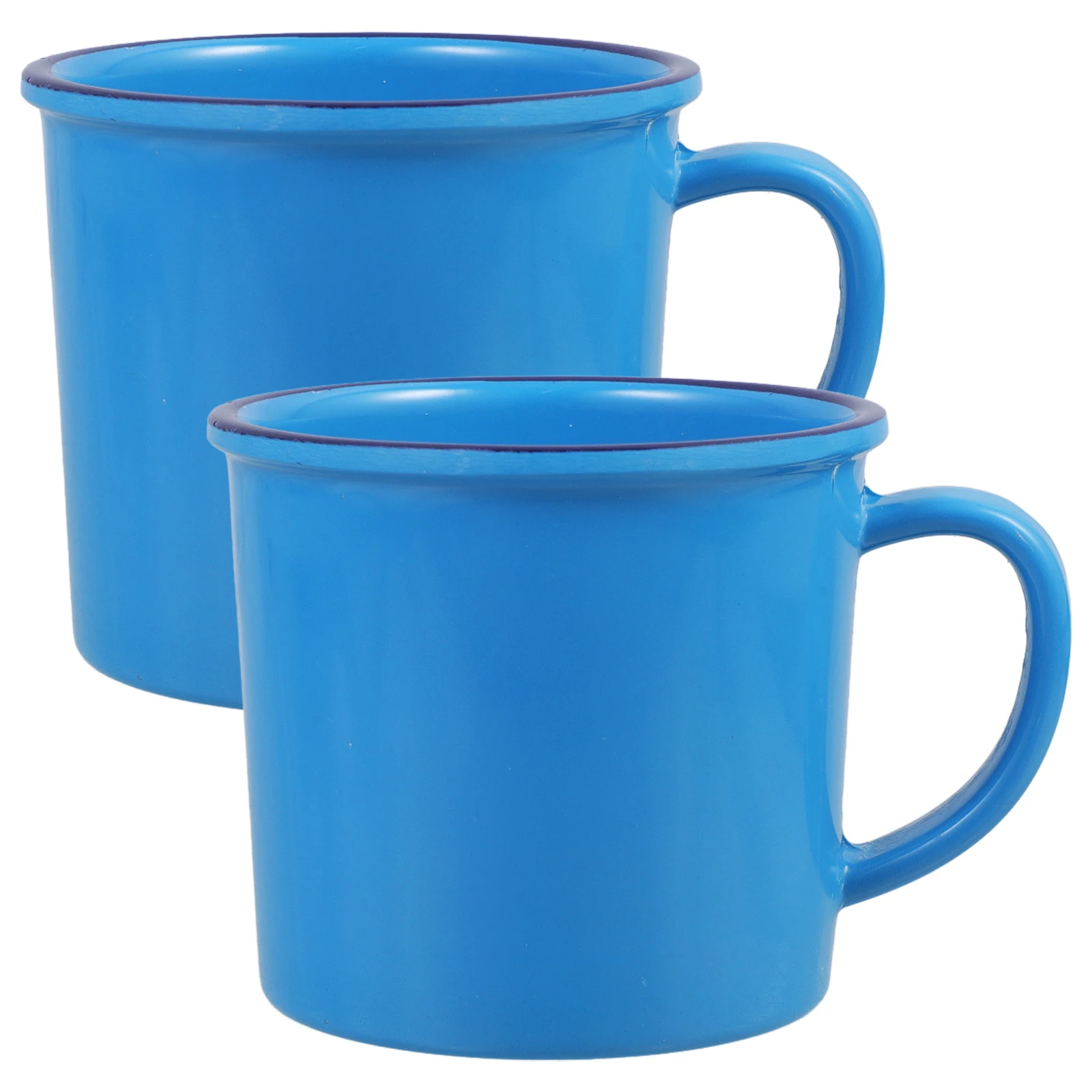 

2Pcs Vintage Water Mug Imitation Enamel Tea Cup Smooth Edge Portable Drinking Cup for Household Restaurant Travel Daily Use