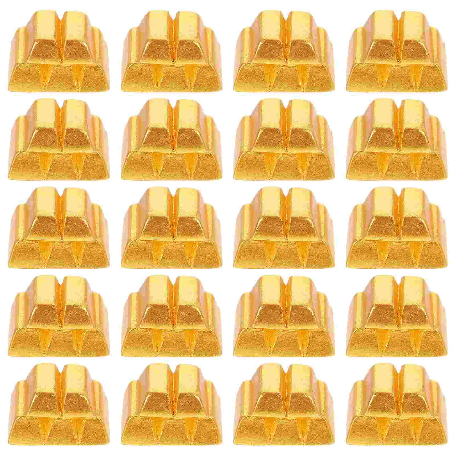 

20 Pcs Mini Gold Brick Resin Bars Miniature Scene Accessory Desk Ornaments DIY House Fake Decors Golden Bricks