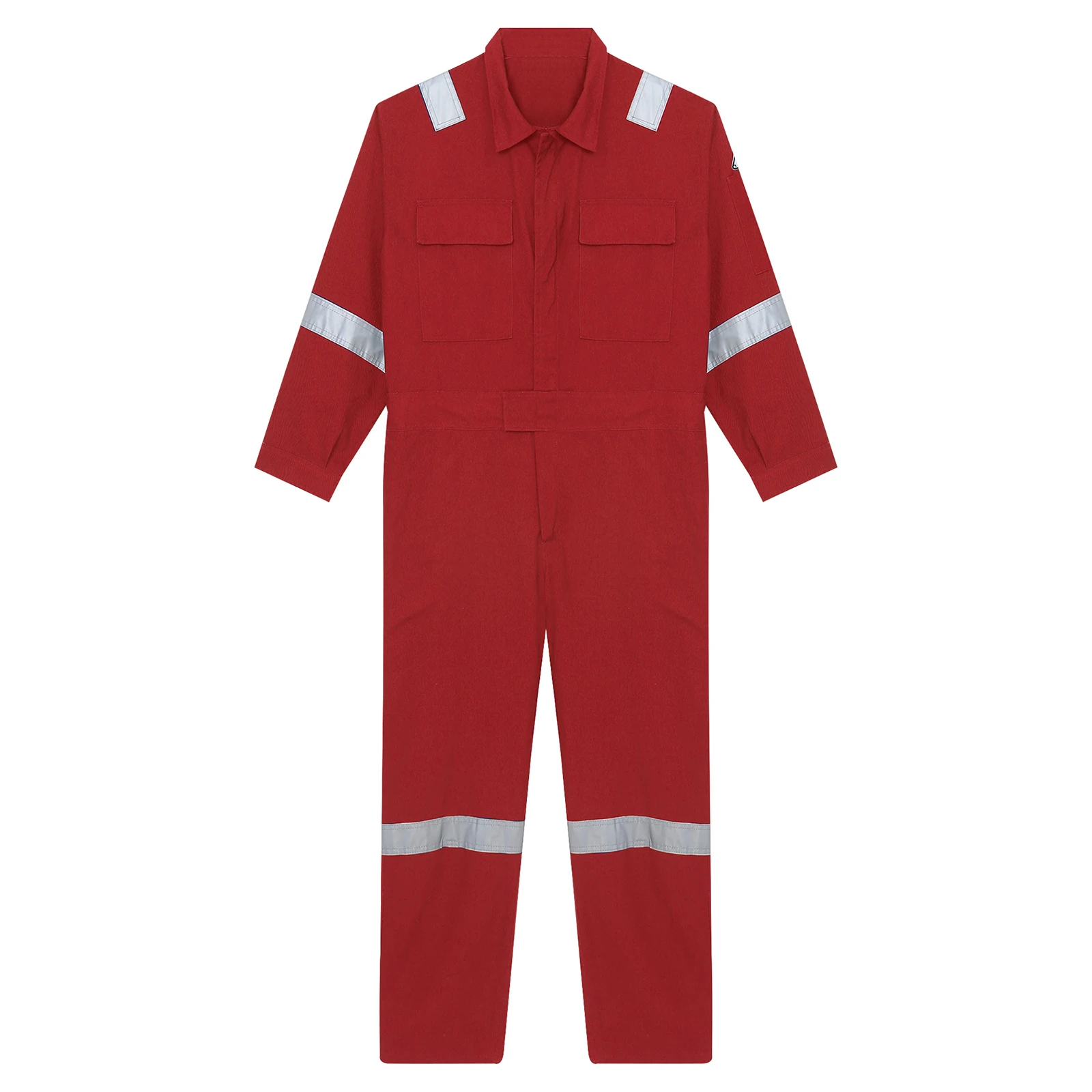 Adult Unisex Work Overalls Long Sleeve Loose Coverall Dustproof Dungarees Working Uniform Reflective Strips Jumpsuit with Pocket