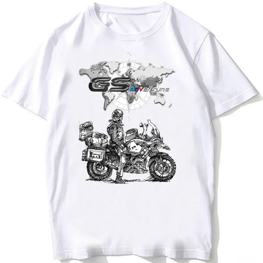 R1250 GS Adventure Motorcycle Riding T-Shirt New Summer Men Short Sleeve Hip Hop Moto Boy Casual Tops Funny Sport White Tees