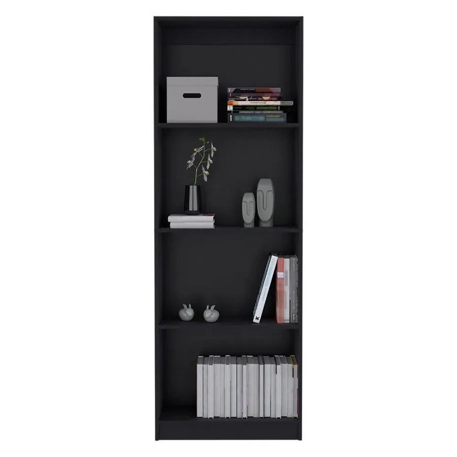 Black Office Bookcase Storage Shelving Unit Benzoni