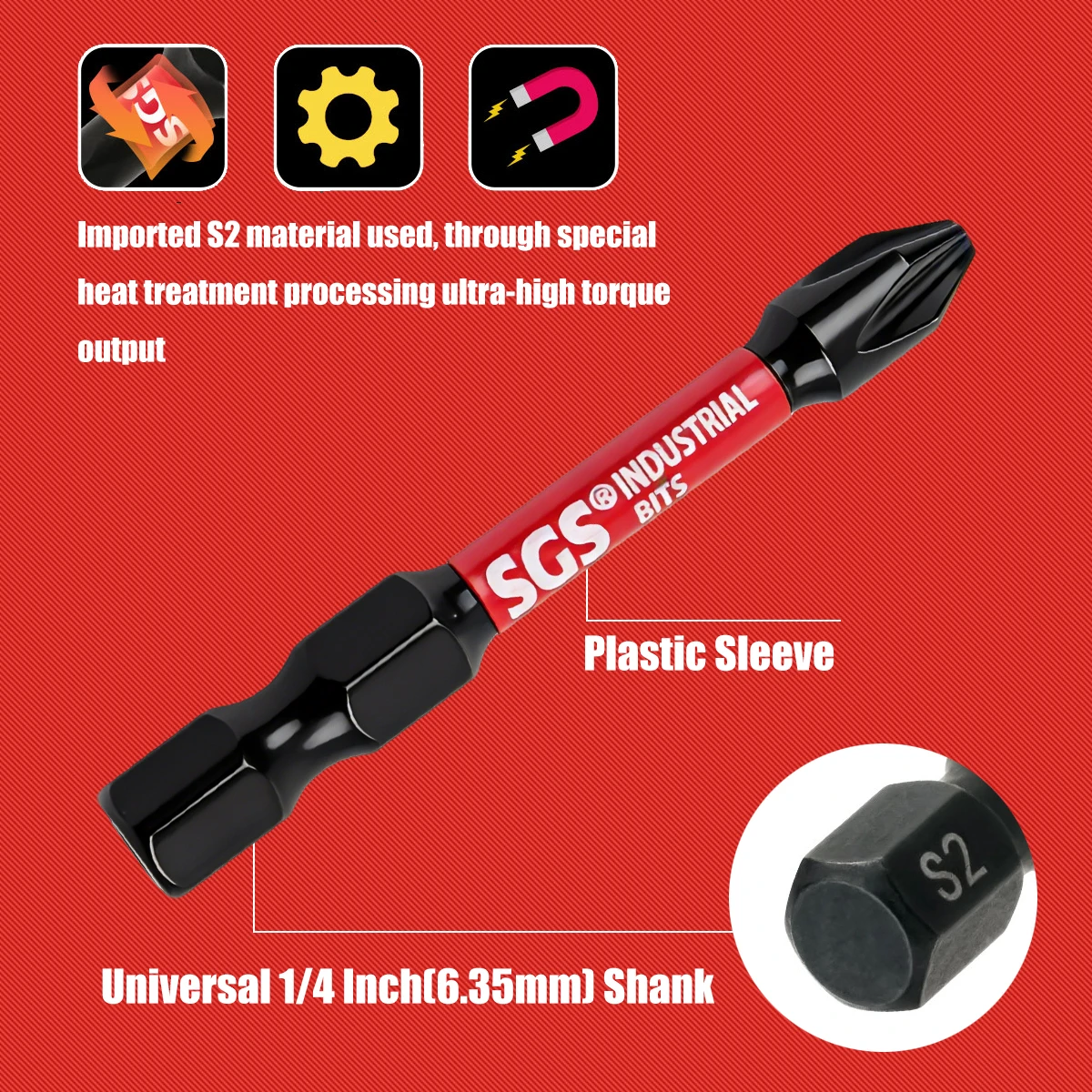 10-Piece Set of Durable Mixed Screwdriver Bits, 50mm, Industrial Grade, One Set Covers Phillips / Torx / Star Screw Repair, Meeting the Needs of Fastening and Disassembly in Multiple Scenarios view 5