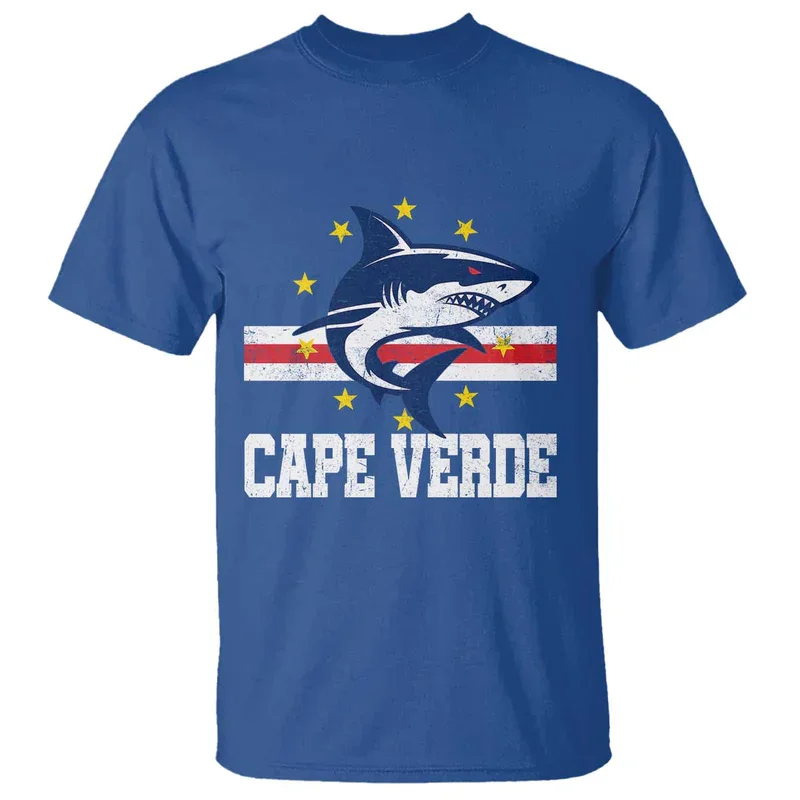 Summer Men's and Women's Crew Neck Short Sleeve T-Shirt, Cape Verde Country Series Printed Casual Fashion Sports Shirt Top