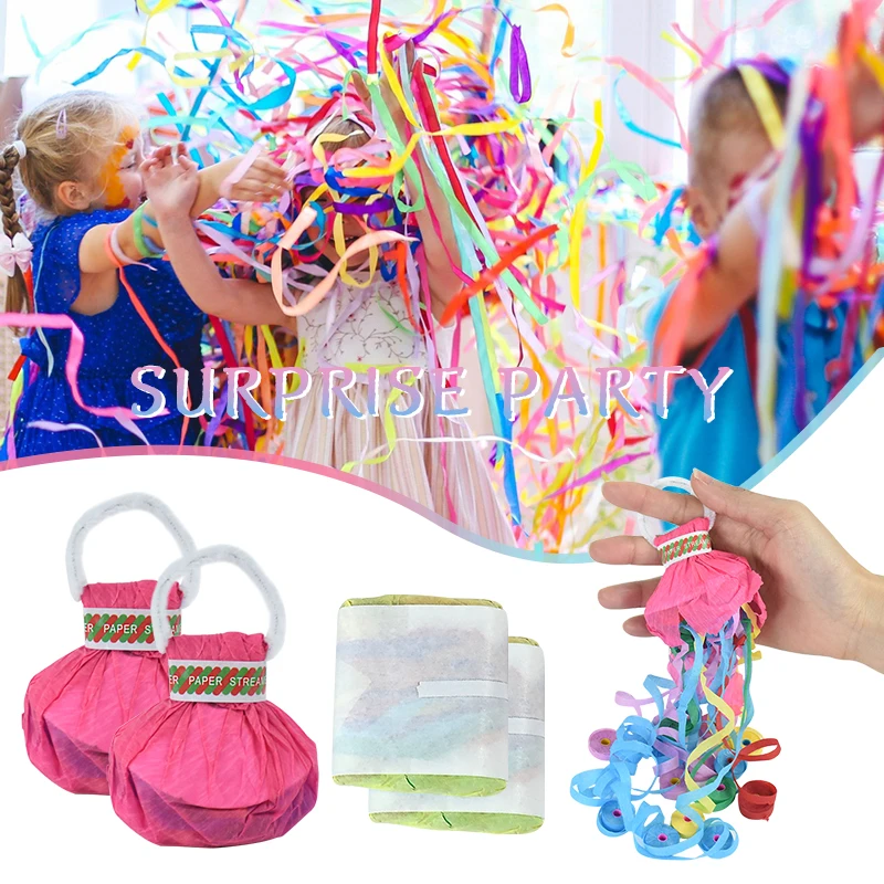 

1/2/5pc Party Supplies Decoration Wedding Celebration Hand Throw Ribbon Spray Bars Streame Fireworks Bouquet Atmosphere Props