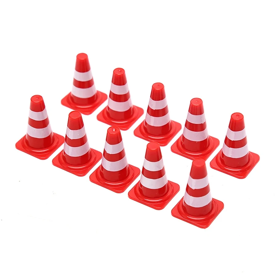 10 pcs 20 pcs Marked Cones 2.5cm Mini Roadblock Traffic Sign Parking Scene Sand Table Drill Road Simulation Props Red Obstacles