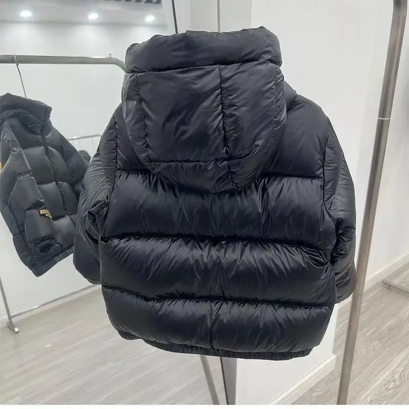 Children\'s Winter New down Jacket Jacket Black Gold down Jacket Boys Girls Middle and Large Children Thickened Short Jacket