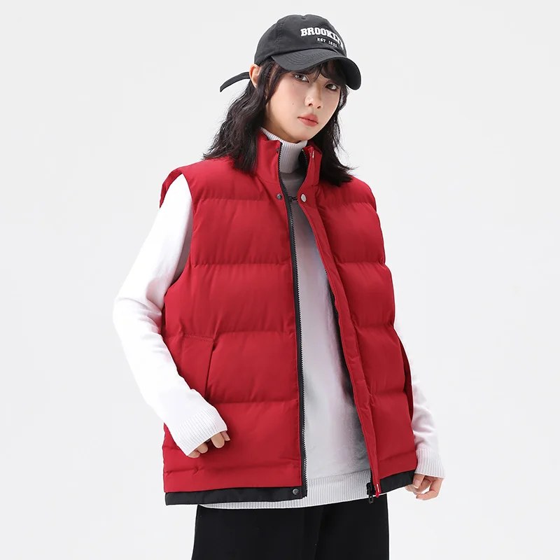 

Women'S Casual Loose Fashionable Versatile Down Cotton Vest Korean Version Sleeveless Waistcoat Coat For Lovers In Autumn Winter
