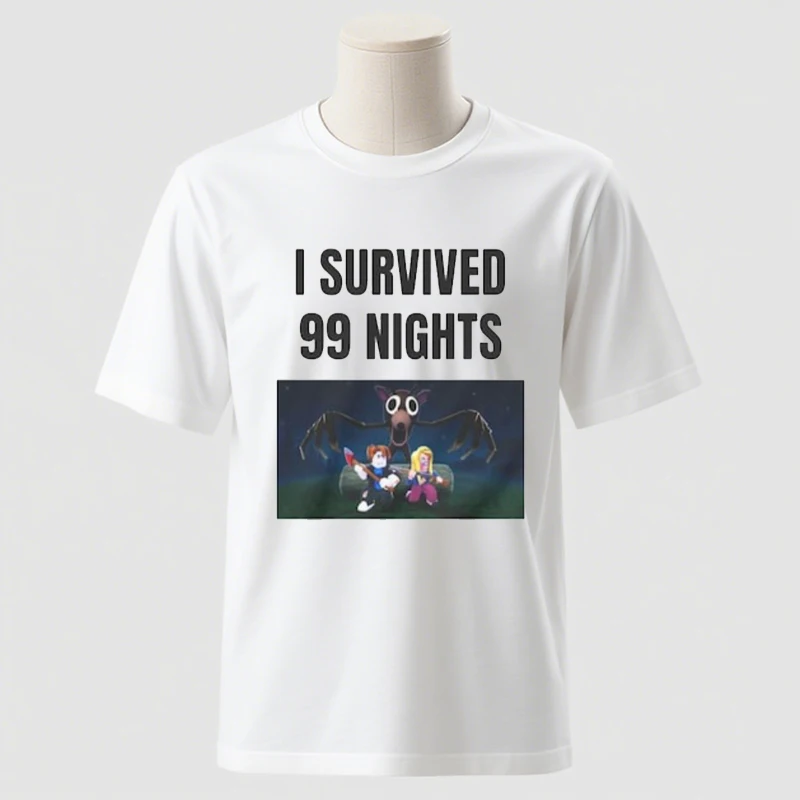I Survived 99 Nights in The Fores T Shirt Funny Meme Tee Streetwear Fashion Tee High Quality Cotton Breathable Unisex T-Shirt