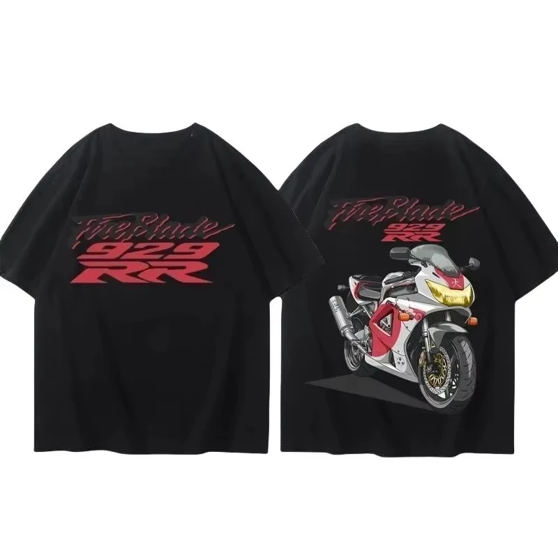 

Мужская мотоциклетная футболка Honda летом 2025 года, хлопок с короткими рукавами Never Give Up Свободная и повседневная велосипедная футболка с принтом
