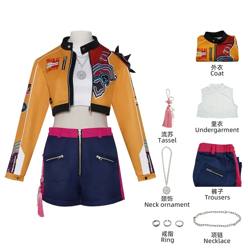 KPop 악마 사냥꾼 루미 코스프레 의상 가발 여성 할로윈 카니발 코믹콘 파티 역할 놀이 의상